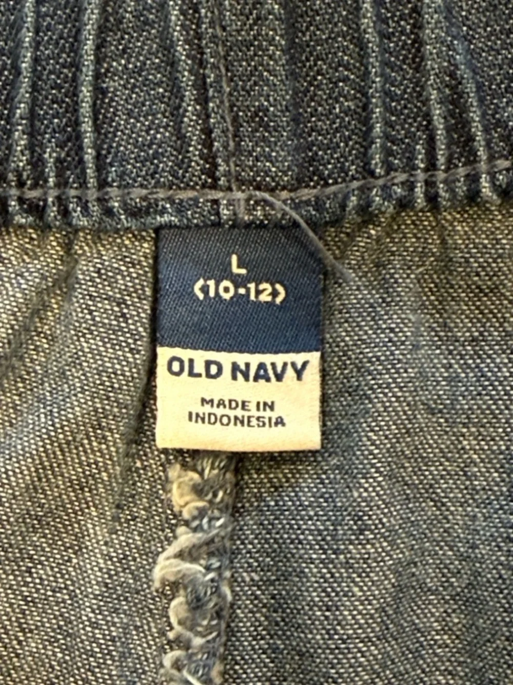 Old Navy Girls Denim-Style Elastic Waist Short- Indigo Blue Large 10-12